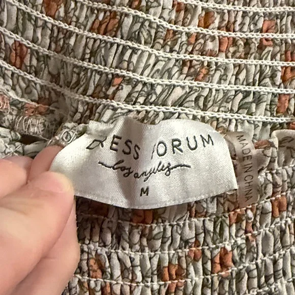 Dress Forum Long Sleeve Floral Dress - Orange and White - Picture 3 of 3